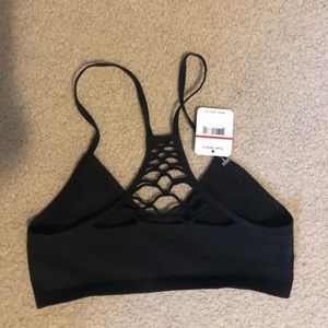Free people black bra top.